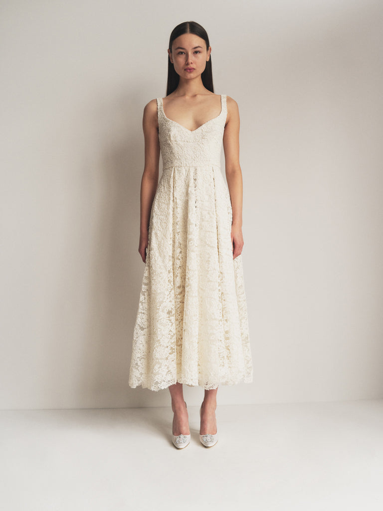 Sweetheart Flared Lace Dress