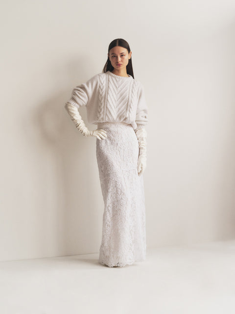 Lace Bias Maxi Skirt