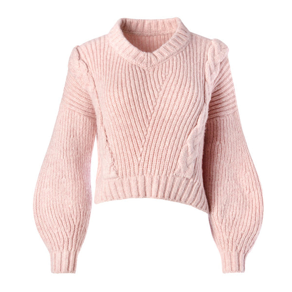 Cable Knit V-Neck Sweater