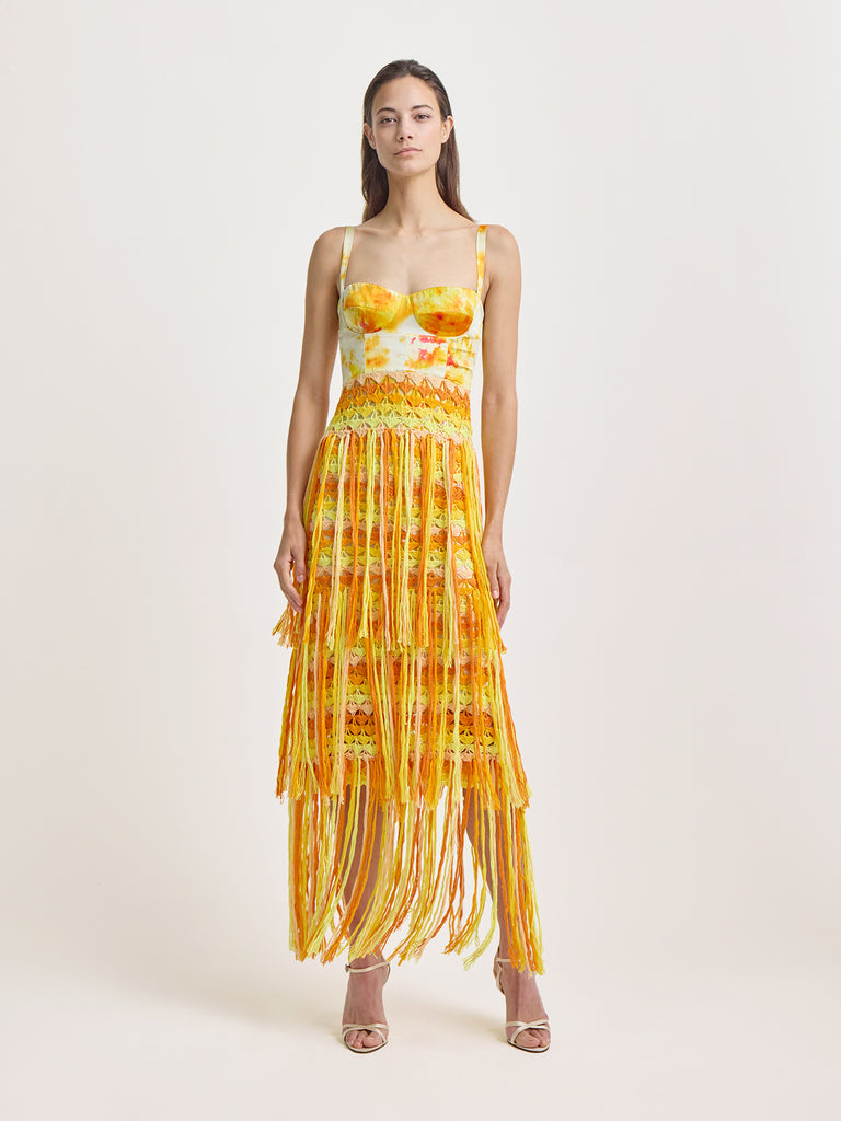 Bustier Crochet Fringe Dress Bustier Crochet Fringe Dress