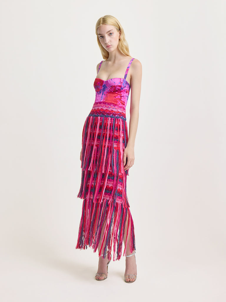 Bustier Crochet Fringe Dress Bustier Crochet Fringe Dress