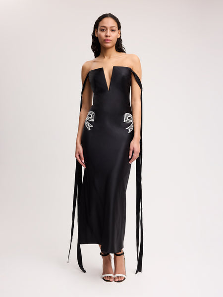 【ANDRESD】pinstripe tailored bustierdress pinstripe tailored bustier dress | ANDRESD