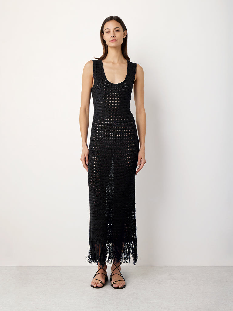 Black Hand Crochet Dress Black Hand Crochet Dress