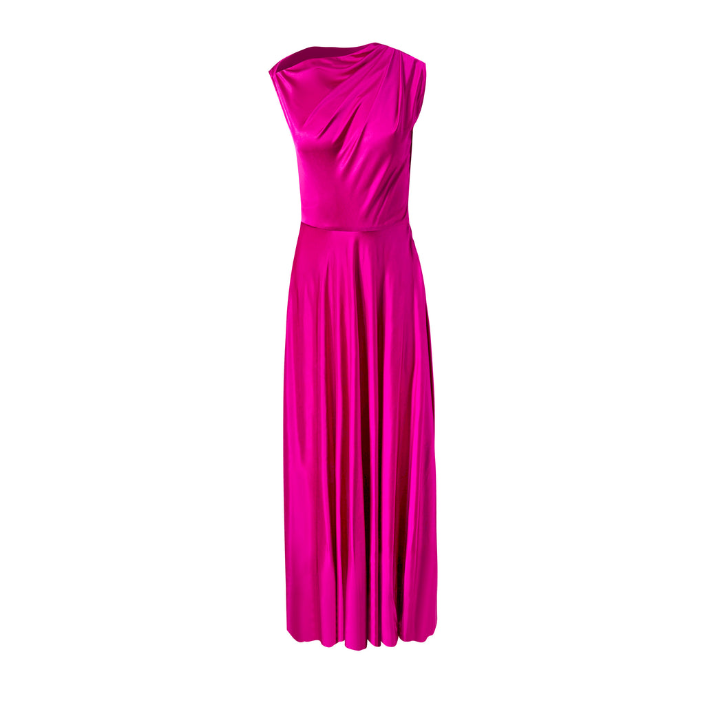 one shoulder fuchsia dress Alejandra Alonso Rojas One-shoulder Gown