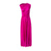 One Shoulder Silk Gown in Fuchsia