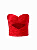 Cut-Out Bustier Top in Red