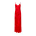 Bias Silk Slip Gown in Red Jacquard