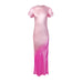 Nausheen Silk Gown in Fuchsia Degrade