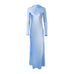 Cowl Back Silk Gown in Sky Blue