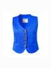 V-Neck Wool Vest In Klein Blue