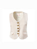 V-Neck Wool Vest In White