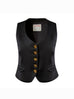 V-Neck Wool Vest In Black