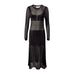 Lace Stitch Knit Dress in Black