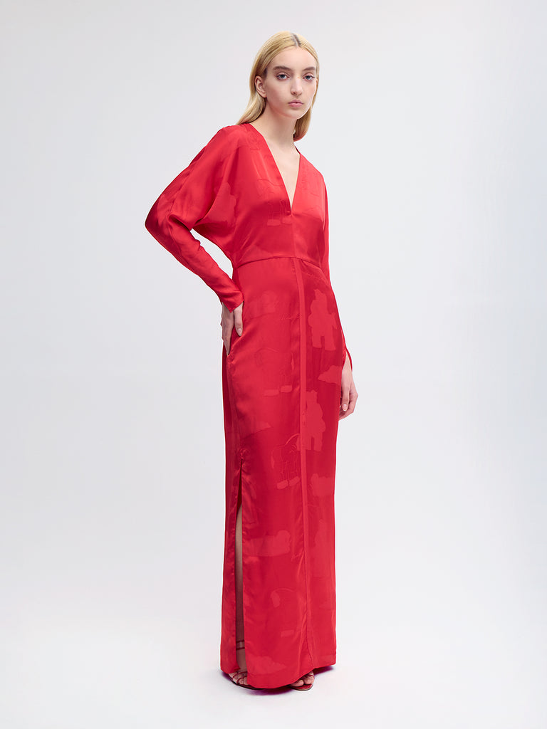 Alejandra Alonso Rojas Drape-sleeve Gown - Red Alejandra Alonso Rojas Drape-sleeve Gown - Red