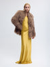 Mongolian Lamb Shearling Coat in Camel