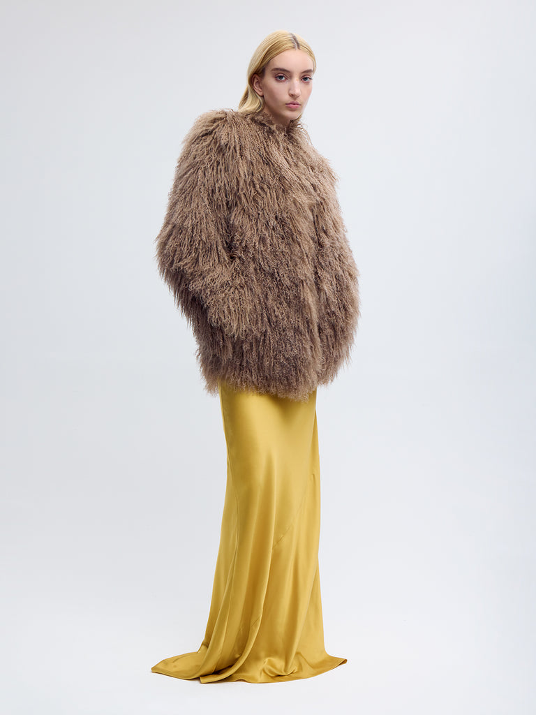 Mongolian Lamb Shearling Coat in Camel – Alejandra Alonso Rojas