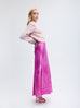 Flared Midi Skirt in Fuchsia Shibori