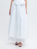 Flared Broderie Midi Skirt in White