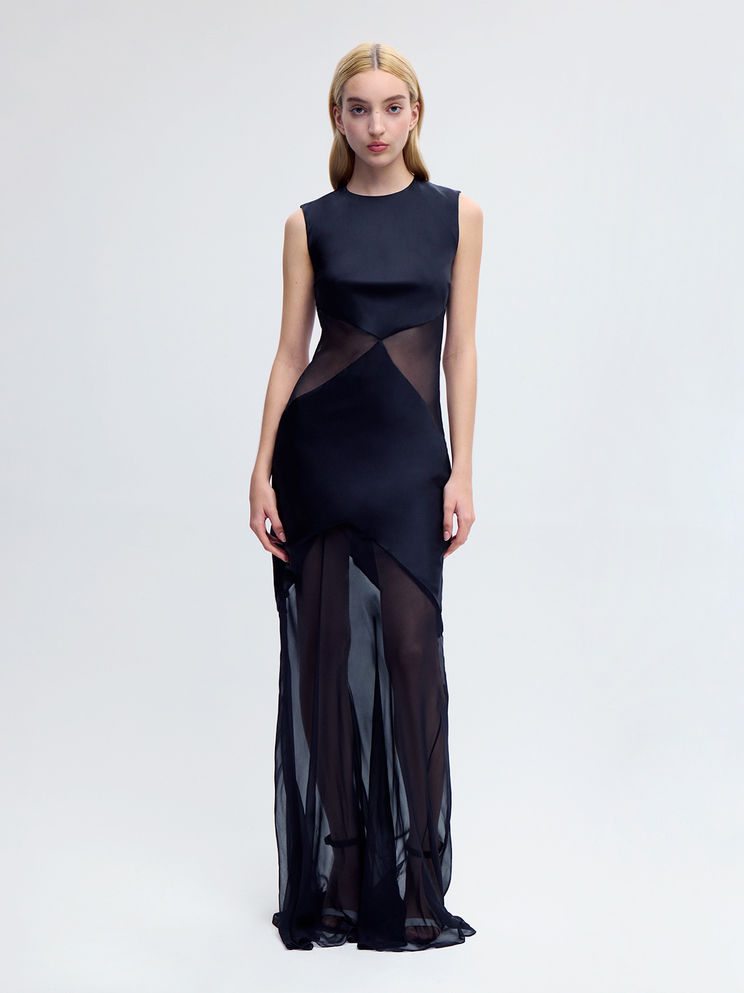 Alejandra Alonso Rojas Sheer Cut-Out Gown in Black 0 Alejandra Alonso Rojas Sheer Cut-Out Gown in Black 0