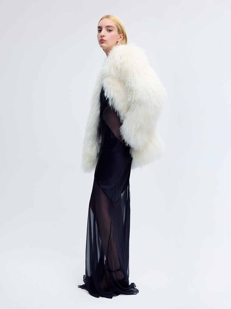 Mongolian Lamb Shearling Coat in Ecru – Alejandra Alonso Rojas
