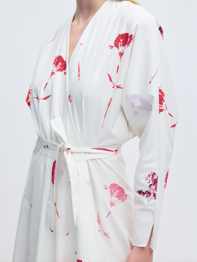 red and pink wrap dress Hope & Ivy flutter sleeve tie waist maxi wrap dress in pink and red floral