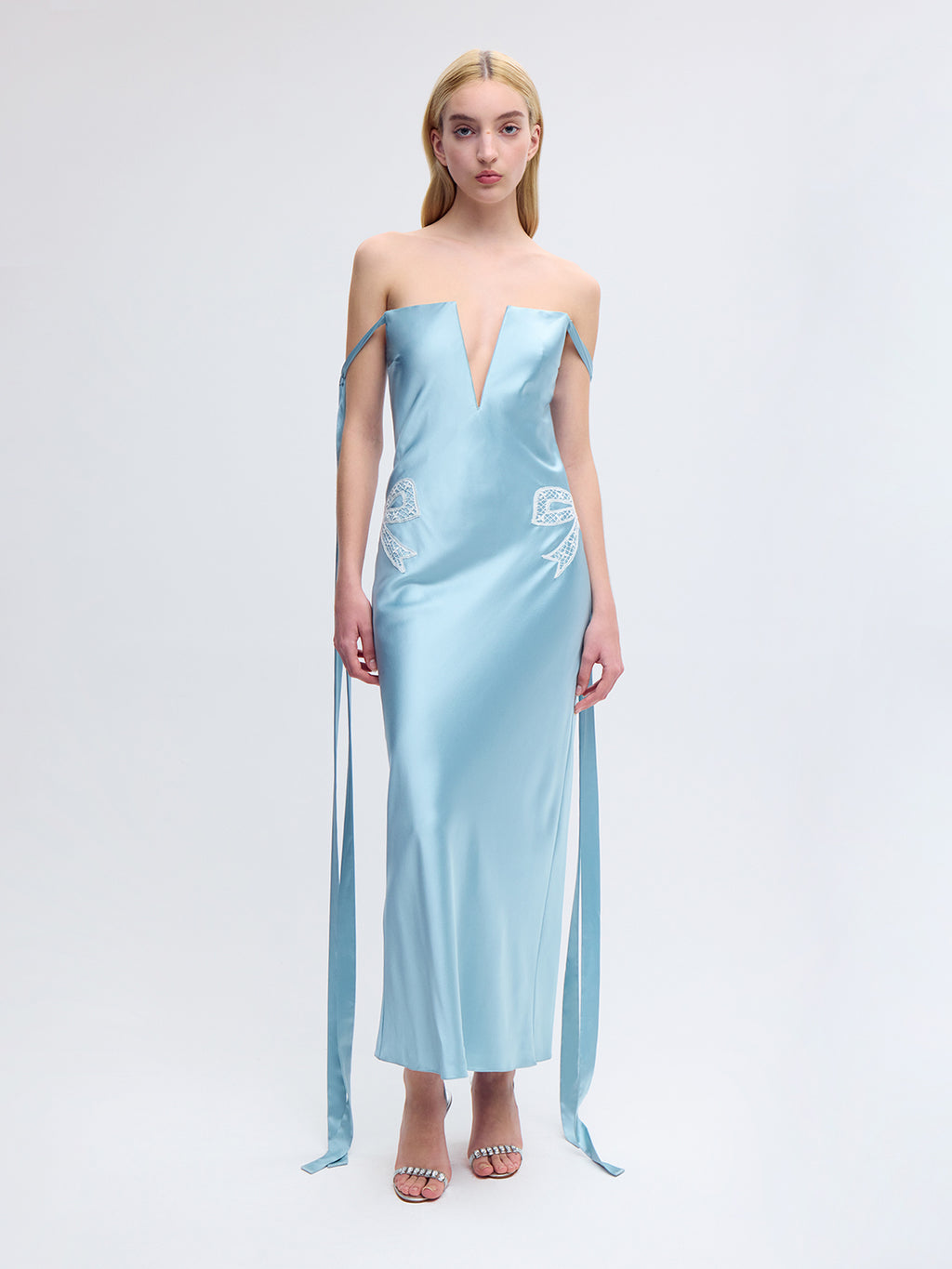 V-Neck Bustier Dress with Ties