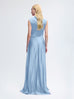 One Shoulder Gown in Light Blue