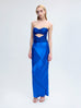 Bias Midi Skirt with Ladder Trim in Klein Blue