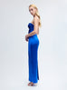 Bias Midi Skirt with Ladder Trim in Klein Blue