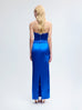 Bias Midi Skirt with Ladder Trim in Klein Blue