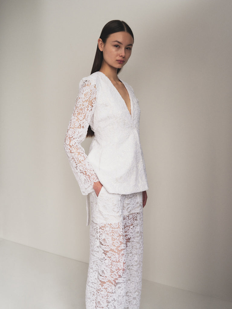 lace dress with pants Classic Wide Leg Lace Pant