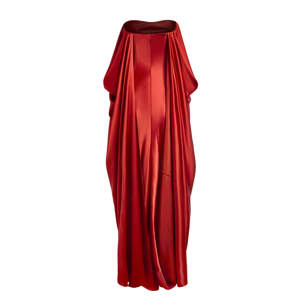 carnation red dress Natalia Long Sleeve Tea Dress-Red, Delicate Carnation