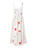 Sweetheart Midi Dress in Red Flower Print