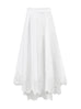 Flared Broderie Midi Skirt in White