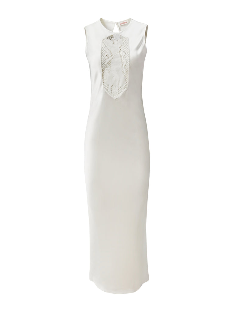 white tank midi dress Alejandra Alonso Rojas Cut-out Tank Midi Dress in Ivory 6