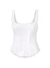 Broderie Trim Corset Top in White