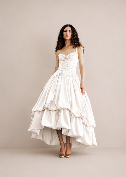 Bustier Dress with Balloon Skirt