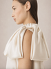 One Shoulder Bow Gown With Train