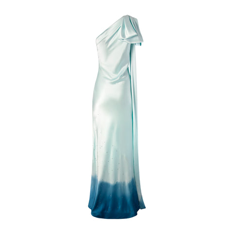 One Shoulder Dip Dye Gown