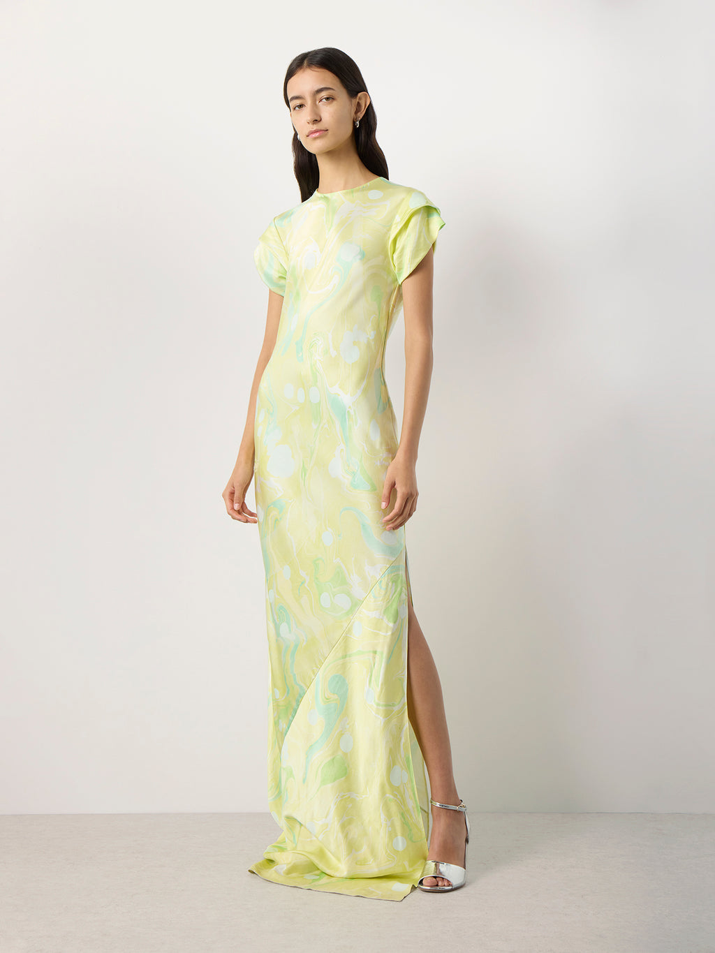 Green Print Nausheen Gown