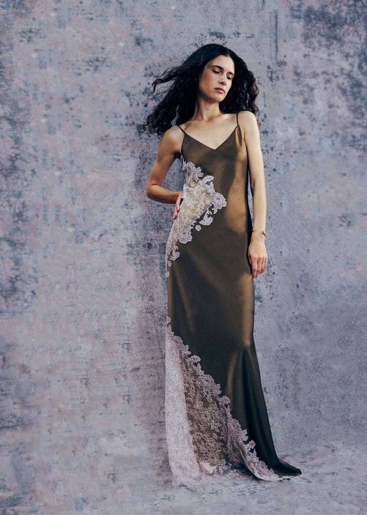 Alejandra Alonso Rojas Amal Lace Gown in Dark Green 8 Alejandra Alonso Rojas Amal Lace Gown in Dark Green 8