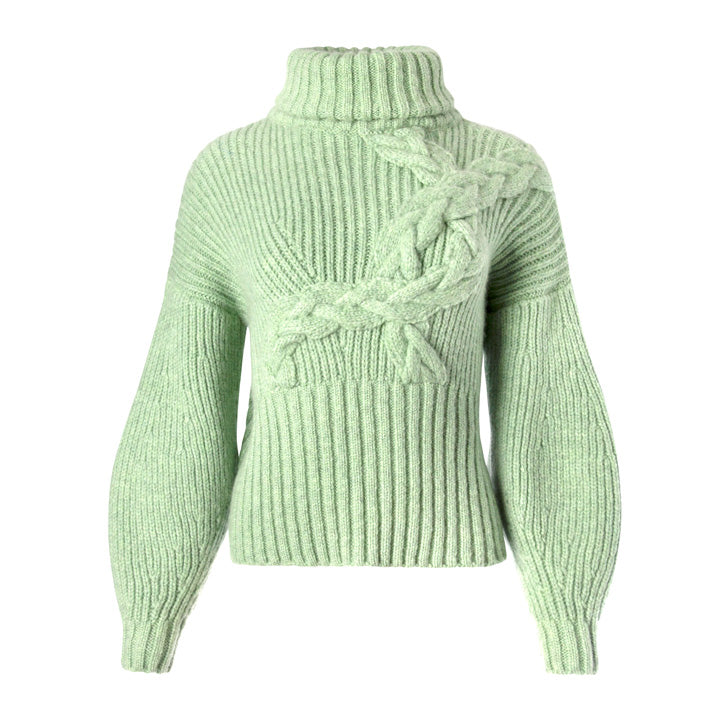 Cashmere Cable Knit Turtleneck Sweater – Alejandra Alonso Rojas