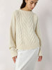 Boxy Cable Knit Cashmere Sweater