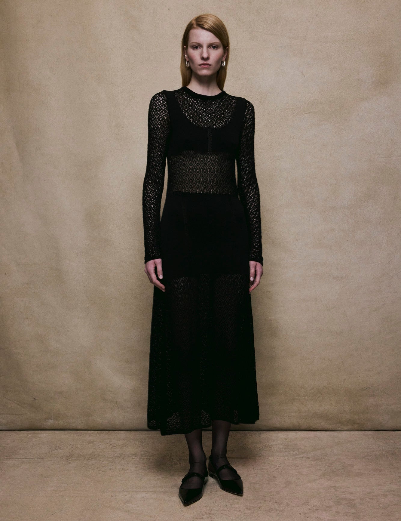 Alejandra Alonso Rojas Lace Stitch Knit Dress in Black M Alejandra Alonso Rojas Lace Stitch Knit Dress in Black M