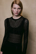 Lace Stitch Knit Dress in Black