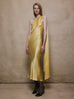 One Shoulder Shawl Dress in Light Gold