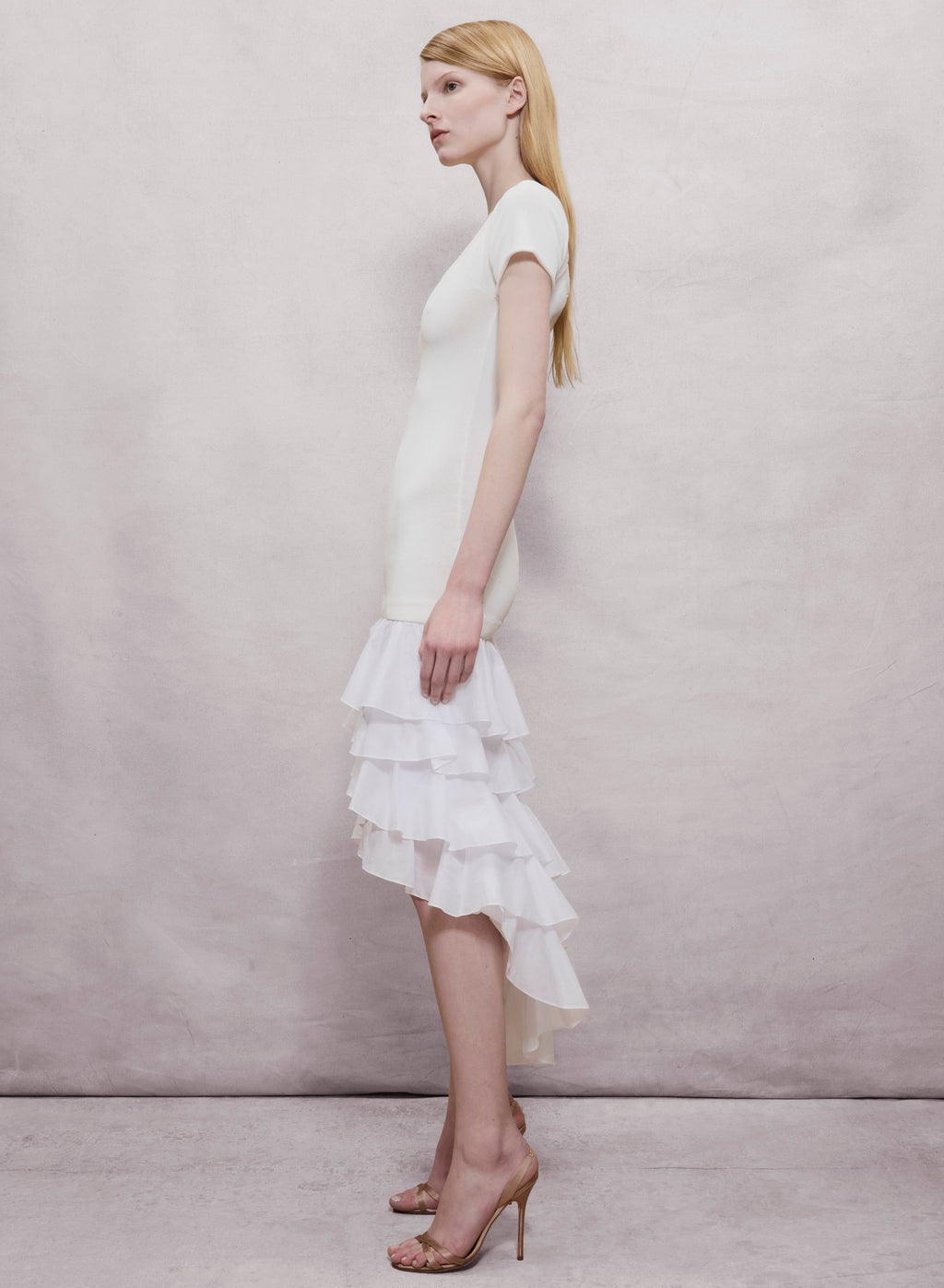 Alejandra Alonso Rojas Knit Cotton Ruffle Dress XL
