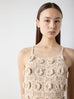 Flower Stitch Crochet Open-Back Dress
