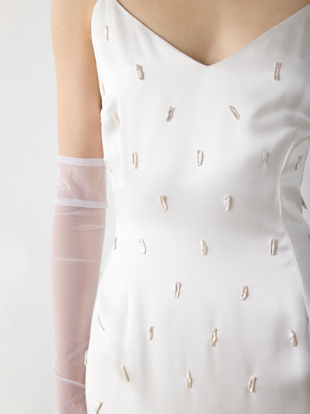 Fitted Silk Slip Dress with Pearls Alejandra Alonso Rojas Fitted Silk Slip Dress with Pearls Alejandra Alonso Rojas