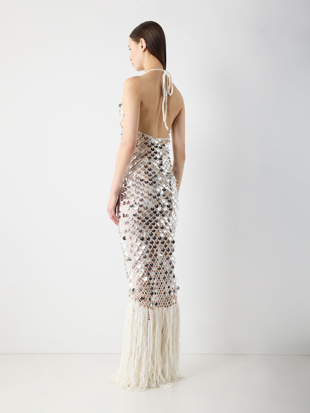 Crochet Dress with Silver Paillettes Crochet Dress with Silver Paillettes